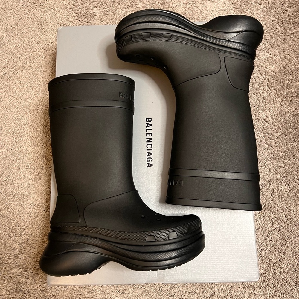 Black Balenciaga Croc boot